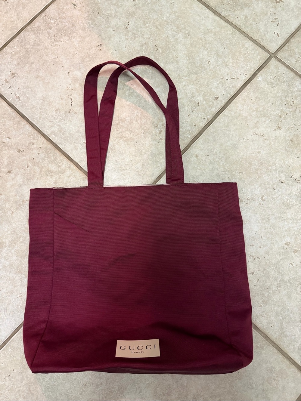 Gucci gift tote ribbed burgundy Canvas Tote Bag